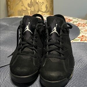 Jordan Black Sneakers with Silver Accents